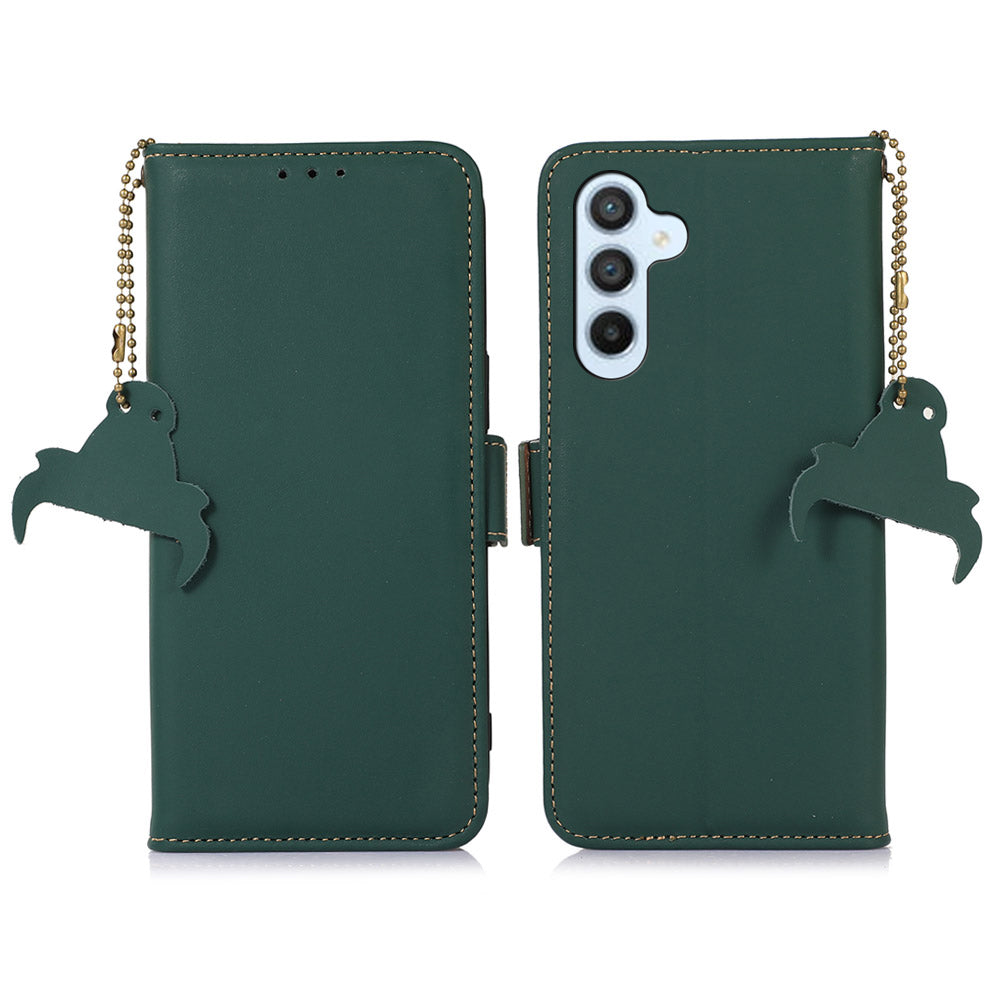 For Samsung Galaxy A05s 4G Case Genuine Cow Leather RFID Blocking Phone Cover For Samsung Galaxy A05s 4G Case Genuine Cow Leather RFID Blocking Phone Cover